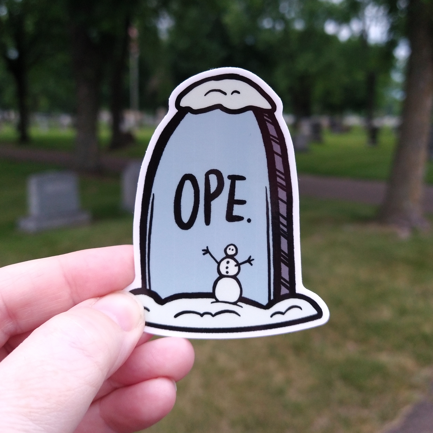 Ope Headstone (Winter Variant) | Sticker