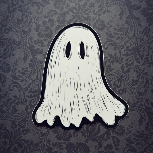 Woodcut Ghost | Sticker