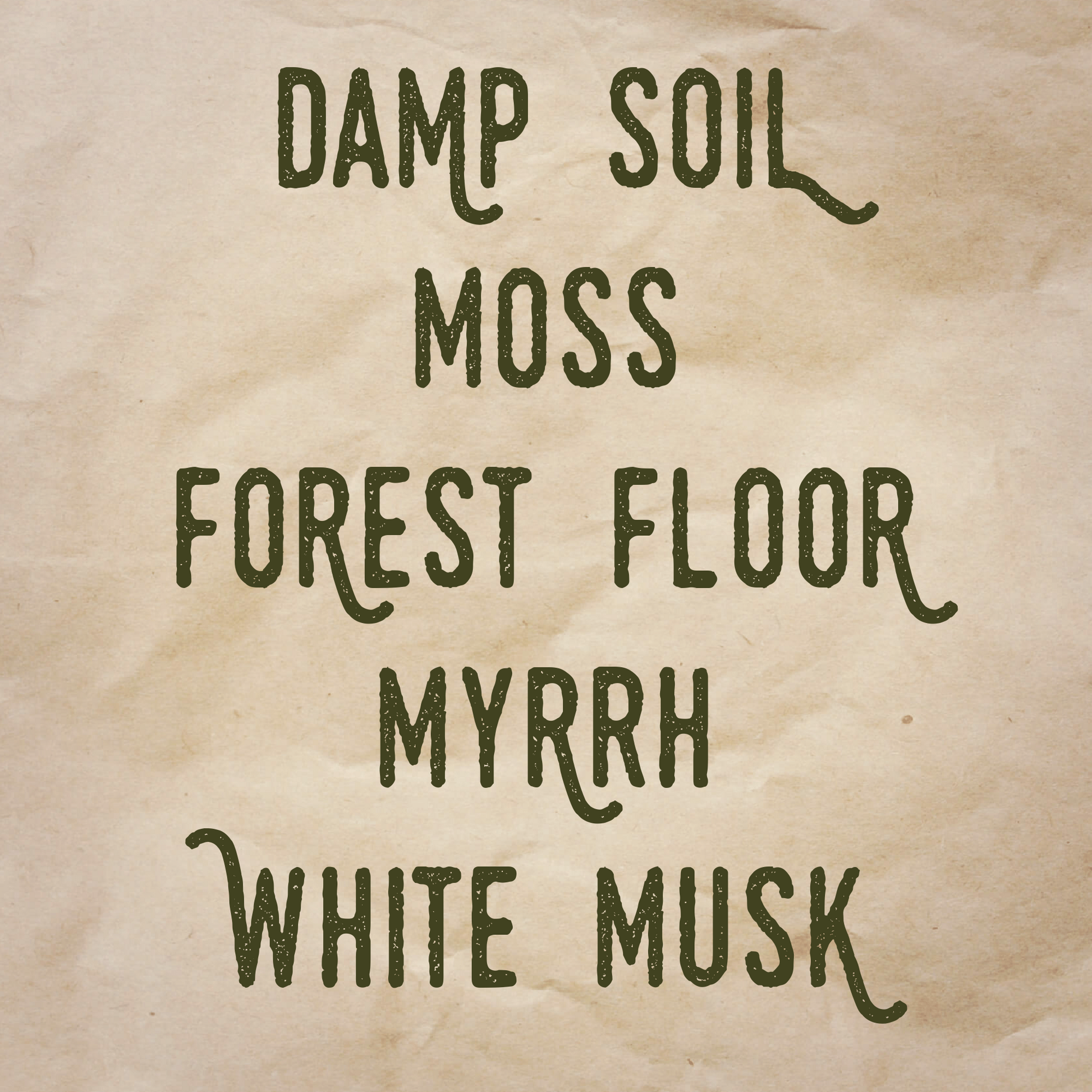 Bachelor's Grove scent notes: Damp soil, moss, forest floor, myrrh, and white musk.
