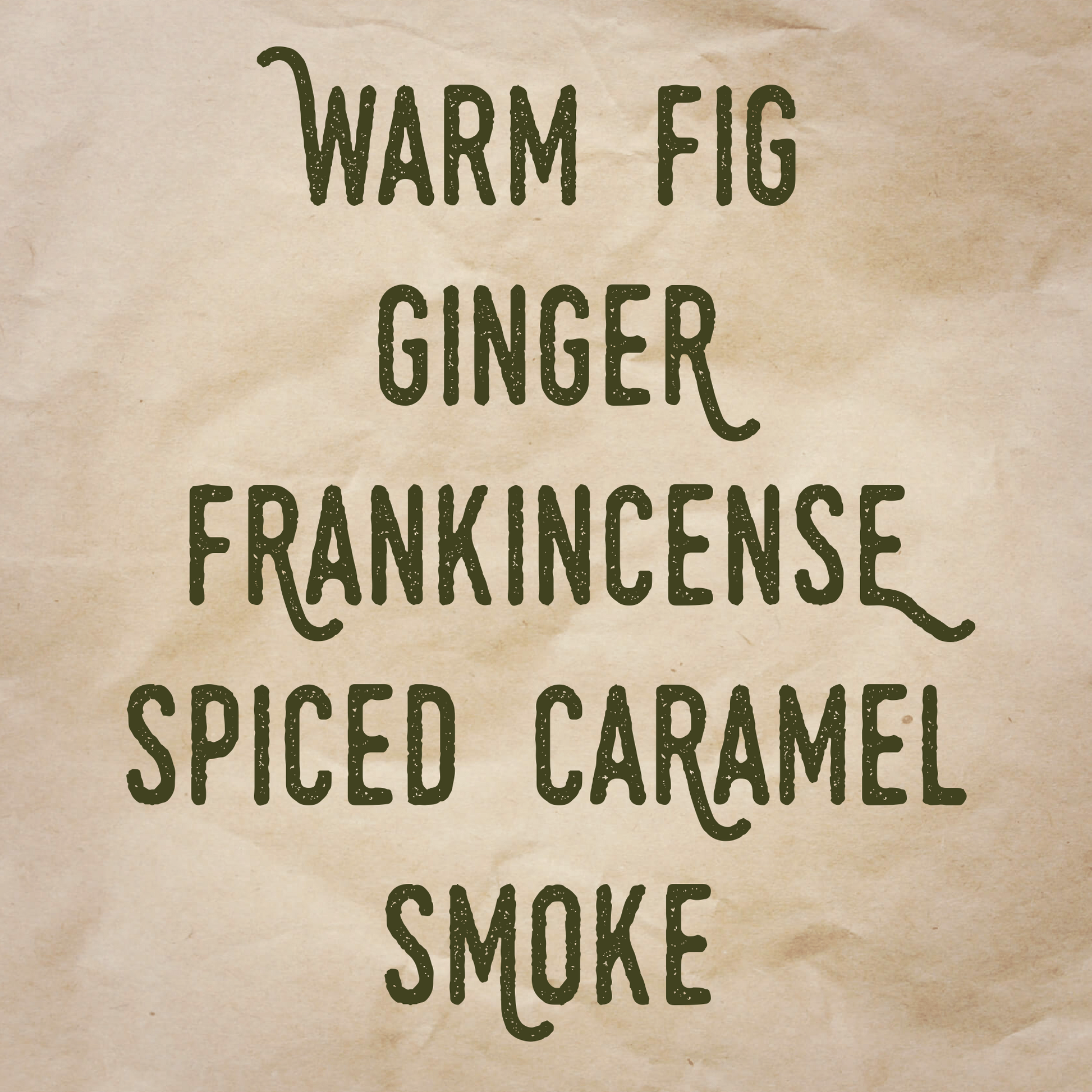 Botanomancy scent notes: Warm fig, ginger, frankincense, spiced caramel, and smoke.