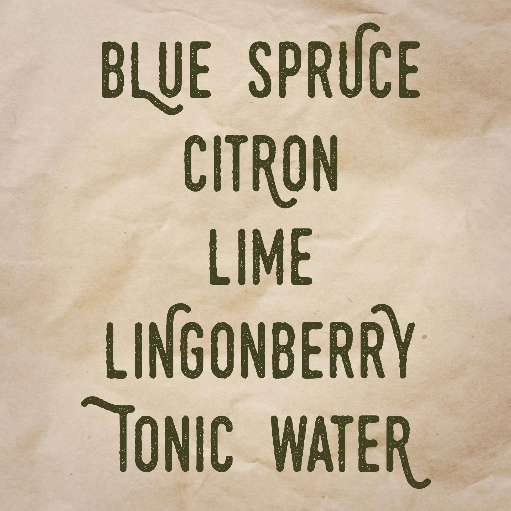 Grim and Tonic scent notes: Blue spruce, citron, lime, lingonberry, and tonic water.